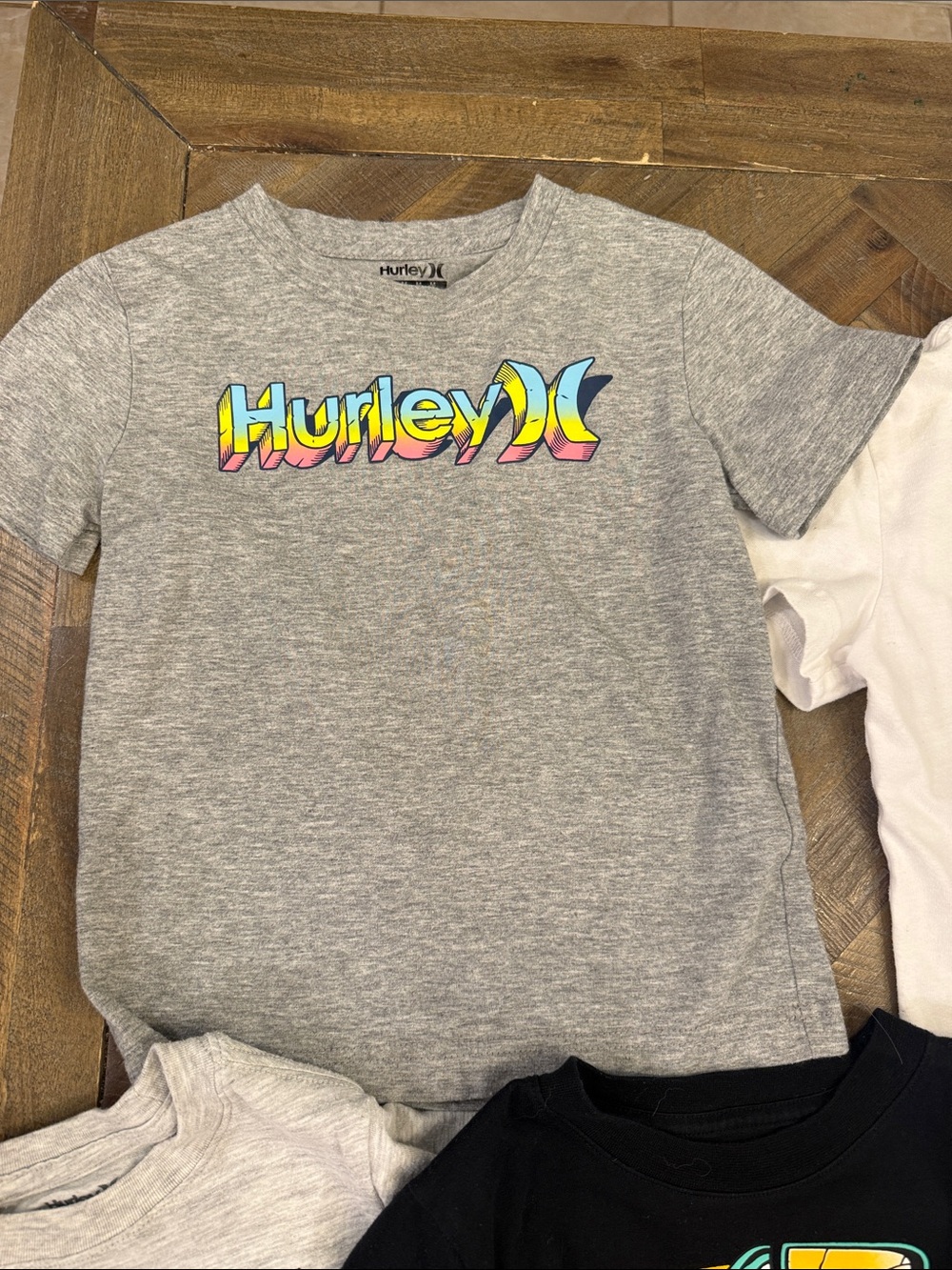 Hurley Kids Graphic Tees Variety Pack - Black, White, Gray, Blue, Teal - Picture 2 of 11